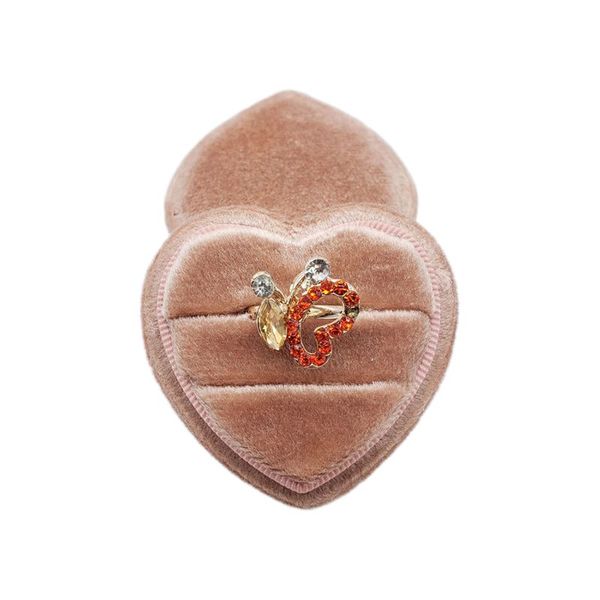 2019 New Velvet Double Ring Box Heart Wedding Ceremony Ring