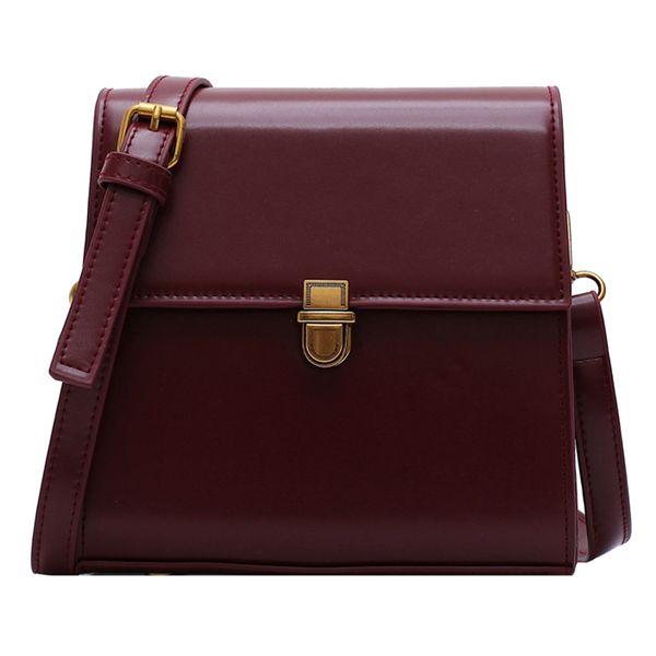 

vintage fashion female square bag 2019 new pu leather women's designer handbag lock shoulder messenger bag purses
