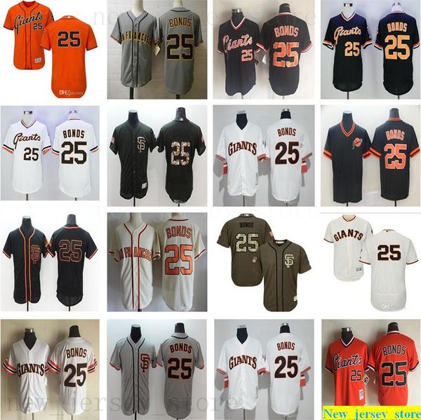 

custom 2019 mens women youth 25 barry bonds jersey stitched flexbase sn fo bonds jerseys 1989 retro cool base white grey orange black, Blue;black