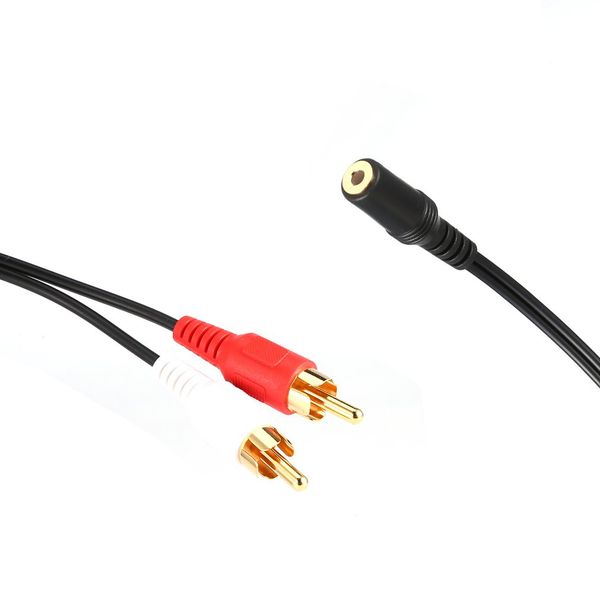 

universal 3.5mm stereo audio female jack to 2 rca male socket to headphone 3.5 y adapter cable 25cm