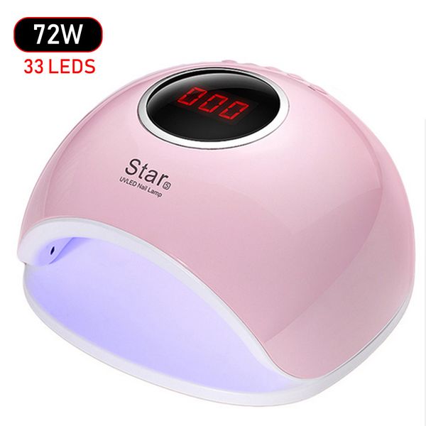 

72w nail dryer uv led lamp lcd di play 33 led nail dryer lamp for curing all gel poli h auto en ing manicure tool