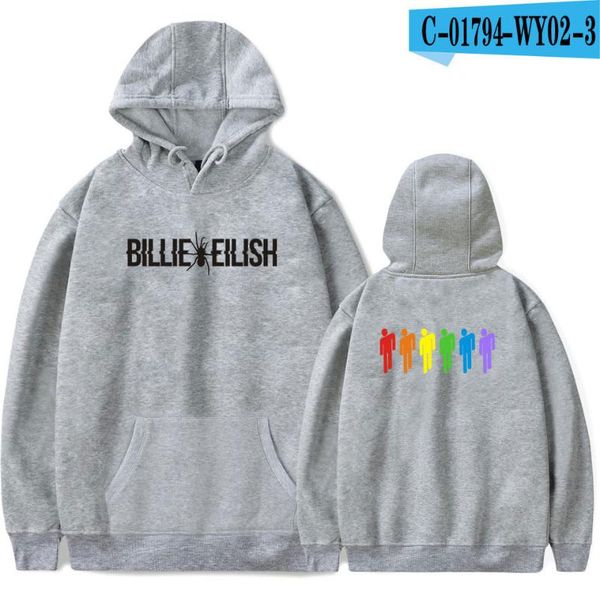 

billie eilish hoodies sweatshirt oversized pullovers fashion hoody in men/women long sleeve casual hip hop winter high quality, Black