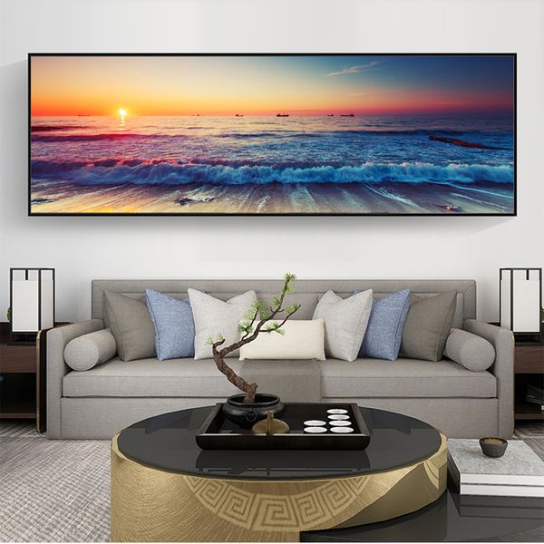 

sunset by the sea canvas paintings on the wall art posters wall art for living room home decor (no frame