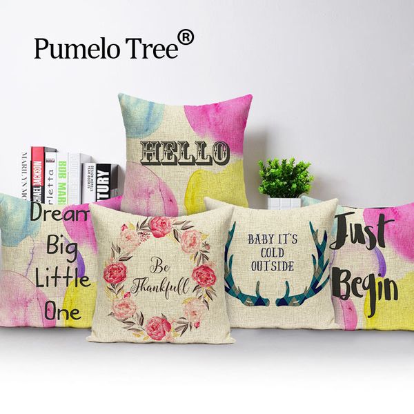 

letter pink pillow cover decorative pillows flowers dropshipping cushion cover print cushions home decor custom pillow cover