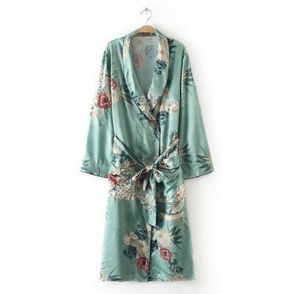 

fashion women trench ladies maxi windproof outwear kaftan street coat robe clothing women long sleeve loose floral print, Tan;black