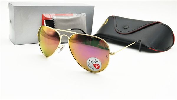 

2019 luxury ray polarized ungla e men women pilot ungla e uv400 eyewear aviator gla e driver ban metal frame polaroid len box