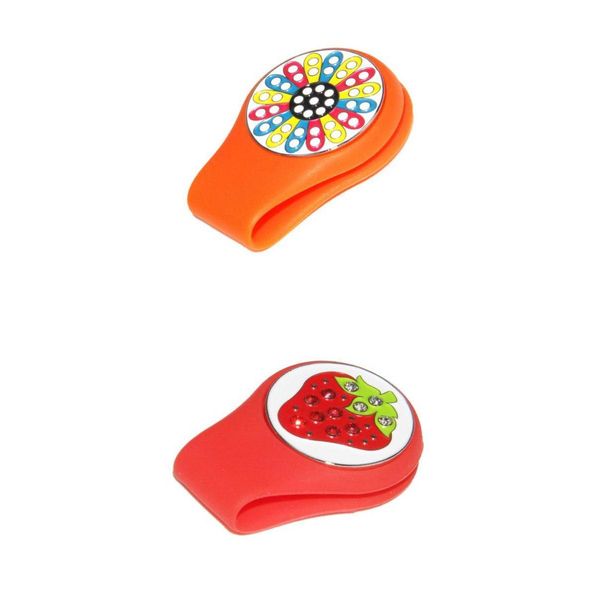 

2 пакет гольфы hat клип мяч для гольфа маркер с съемным pattern plate