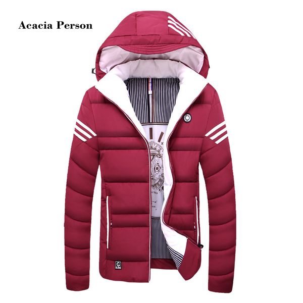

2018 new winter jacket men casual warm cotton down parka coat mens jackets and coats thicken outwear brand clothing asian size, Tan;black
