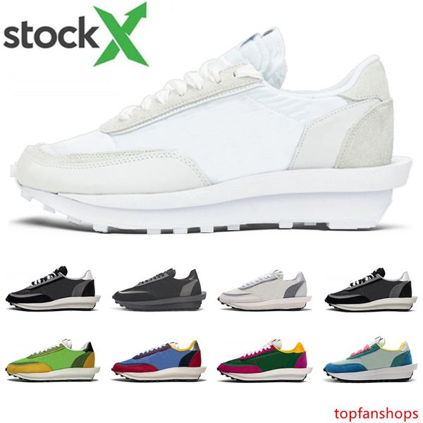 

2020 sacai ld waffle men women fashion sneakers triple black nylon summit white green multi mens trainer vintage casual shoes