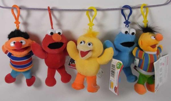 

kawaii оптовая горячее надувательство! 5" красочно улица сезам elmo фаршированные плюшевые куклы игрушки брелок для ключей