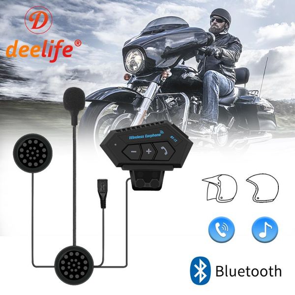 

motorcycle intercom deelife wireless bluetooth helmet handsheadset for moto motor bike motocross music headphones with microphone