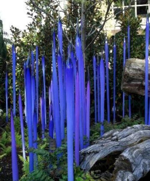

modern murano lamps reeds arts decoration blue 100% mouth blown glass art sculpture for park garden