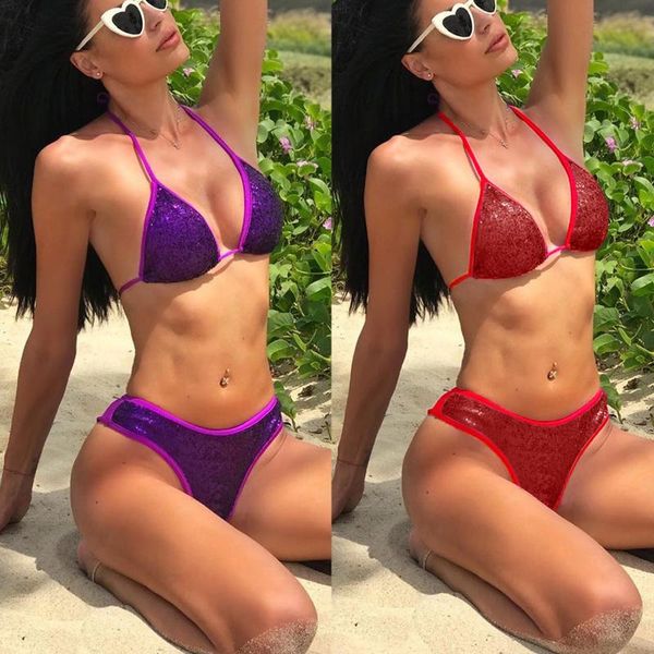 

lace-up bikini swimsuit fashion triangle beachwear backless two piece swimwear women bikinis female swimming suit, White;black