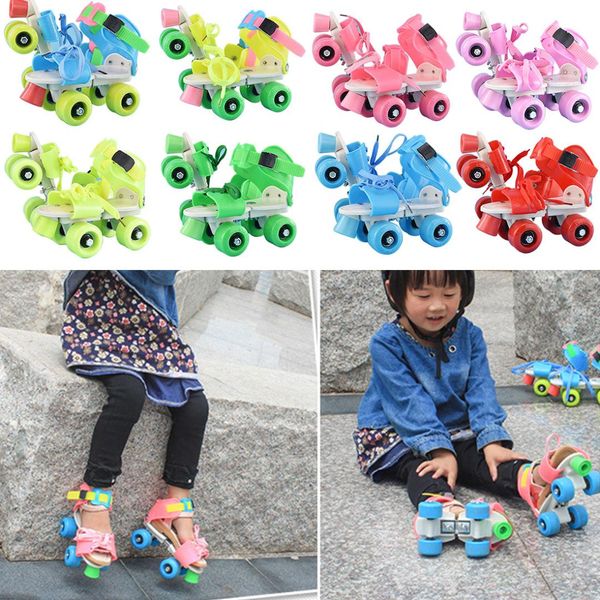 

brand new children roller skates double row 4 wheels adjustable size skating shoes sliding slalom inline skates kids gifts