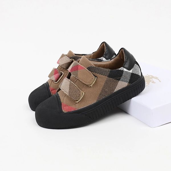 

kid обувь белый холст обувь kid мода плед дизайн для ребенка мальчик мальчик девочка спортивная открытый натуральная кожа прогулочная обувь, Black