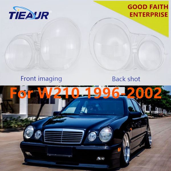 

4doors car headlight transparent lens cover for w210 e200 e280 e320 e350 large lampshade headlamp clear shell 96-02 replace