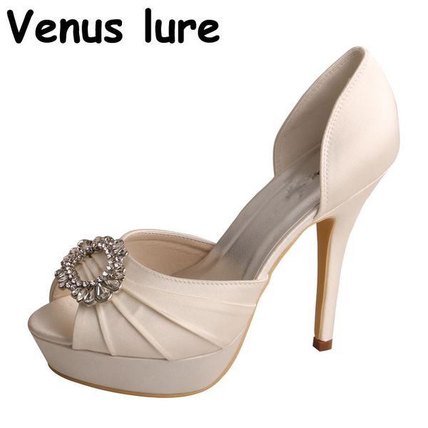 

wedopus shoes for wedding peep toe court high heel shoes womens ivory size 6, Black