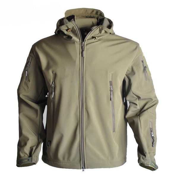

shark skin мягкая обложка дождевик jacket последние цвета джунглей camo ветрозащитный водостойкой теплый три-в-одном, Tan;black