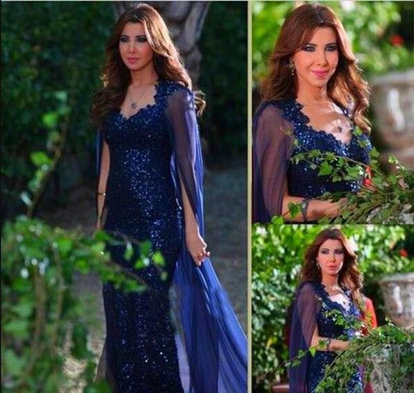 

elegant blue sequined evening gowns sheath v neck long sleeve chiffon dubai formal prom dresses holiday country dresses party evening 2018, Black