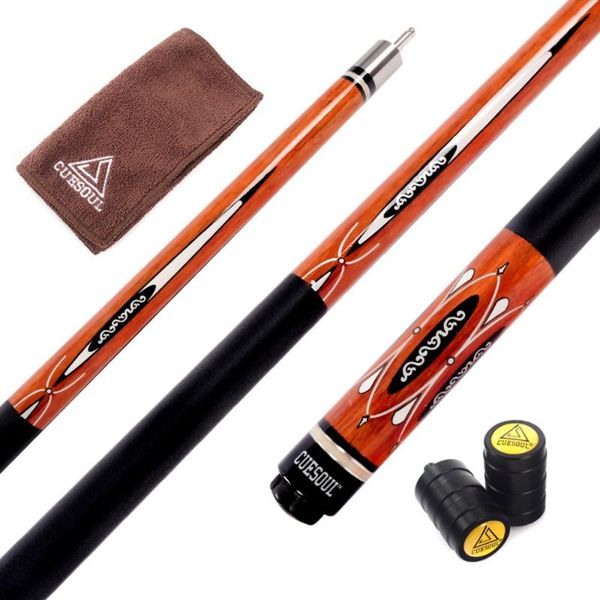 

wholesale price cuesoul 57 inch maple billiard cue stick with 13mm pool cue tips with joint protector