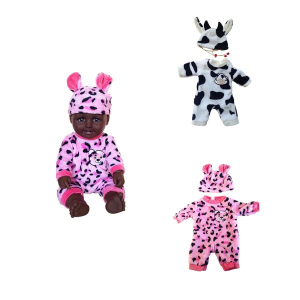 

2pcs lovely romper jumpsuit with hat clothes set for 50cm baby doll