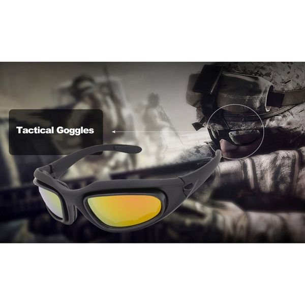 

outdoor cycling polarized uv400 tactical goggles sun protection c5 shooting glasses 4 lens kit motocross sports glasses