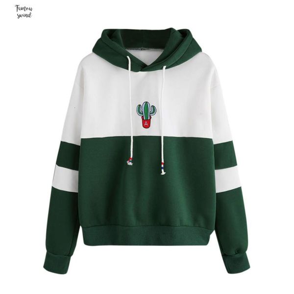 

womens fashion womens long sleeve cactus sweatshirt print hoodie sweatshirt hooded pullover regular dropshipping augu11 drop shipping, Black