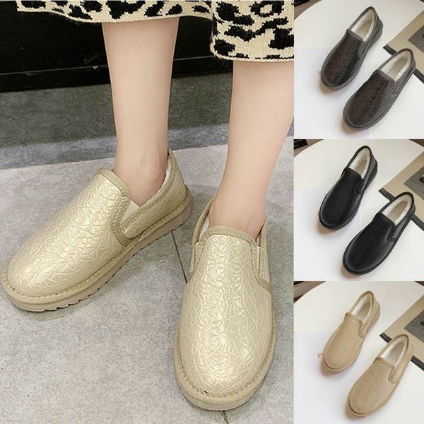 

snow boot women short tube plus velvet thick cotton shoe flat student bread shoe, Black