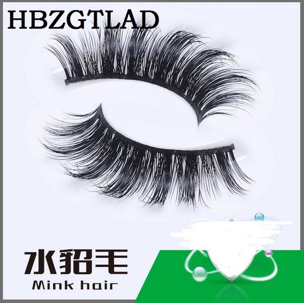 

hbzgtlad 3d handmade mink natural false eyelashes 1 pair fake eye strip lashes