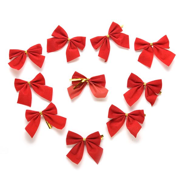 

12/24pcs red christmas tree bow decoration baubles new year ornaments santa claus christmas decoration supplies