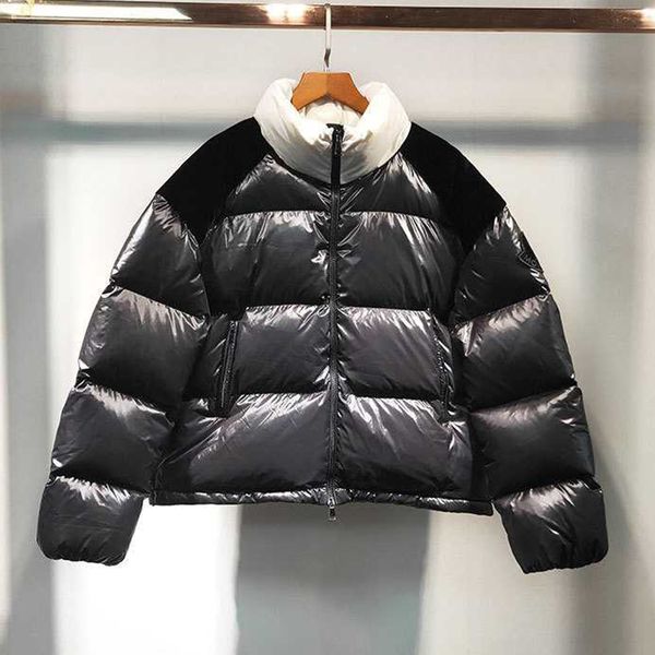 

2020 winter new glossy women's coat letters turtleneck down jacket warm outwear cotton padded jacket women waterproof coat, Black