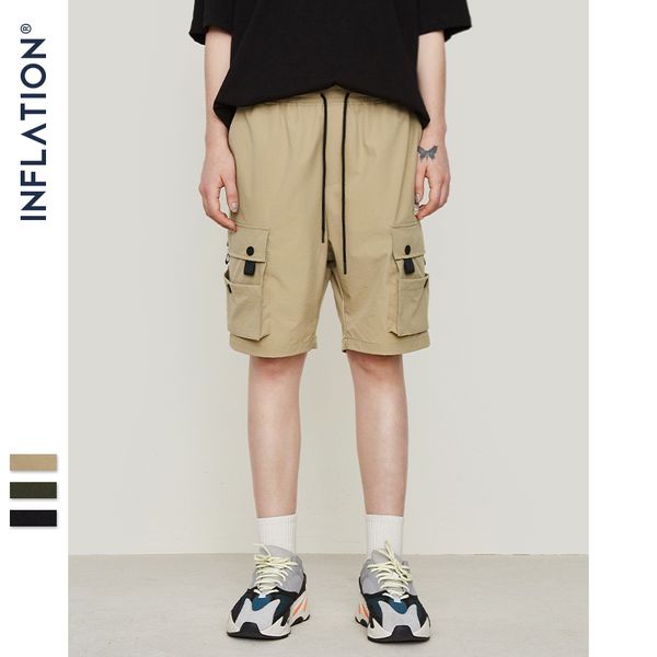 

inflation new design fashion hip hop streetwear men's shorts high street shorts mmulti pocket casual 9310s, White;black