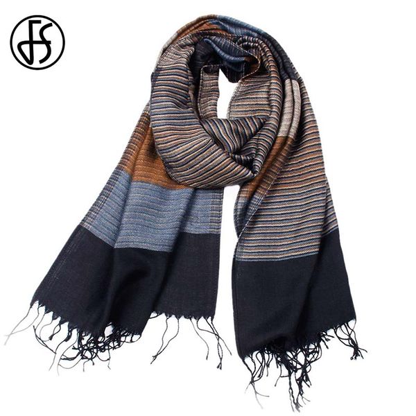 

fs winter warm striped scarves acylic blanket scarf men luxury designer tassels wrap shawl long echarpe homme fantaisie, Blue;gray