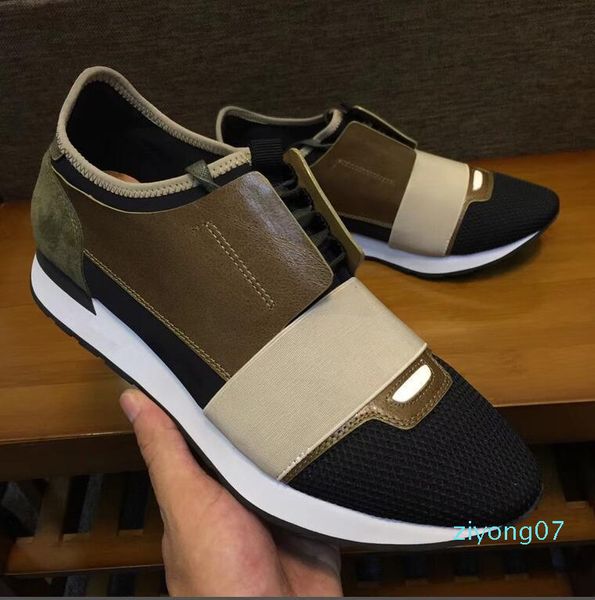 

2018 luxury design brand designer genuine leather men sneakers mens race runners women skateboard shoes white sole womens mix color c04 z07, Black