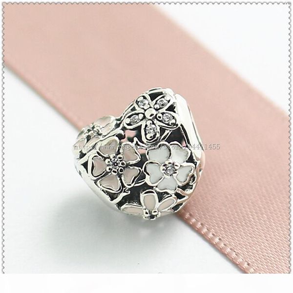 

new 2016 spring 925 sterling silver poetic blooms charm bead with pink enamel and cz fits european pandora styl jewelry bracelets & necklace, Black
