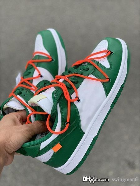 

2019 new authentic off sb dunk low leather collection white running shoes pine green athletic shoes men women sports sneakers ct0856-100