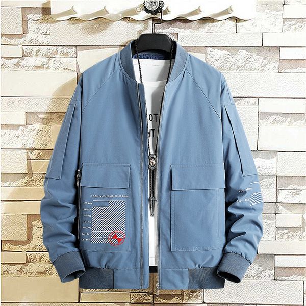 

men's retro pocket zipper baseball uniform vintage solid color bomber pilot jacket japanese streetwear man's coats windbreaker, Black;brown