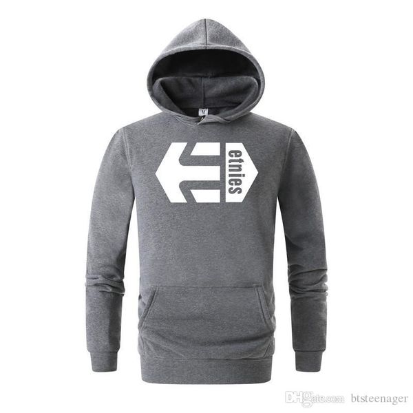 

teenager skateboard hoodies men fashion etnies letters printed stylish sweatshirts pullovers, Black