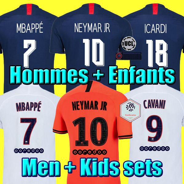 

maillots de football kits 19 20 21 psg soccer jersey 2019 2020 2021 mbappe icardi 4th shirt men kids sets maillot de foot camisa - mask, Black;yellow