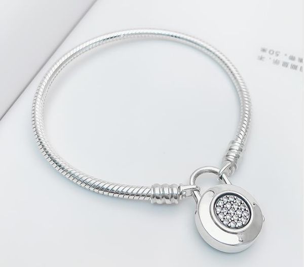 

real 925 серебряный браслет браслет 597092cz с logo гравировка fit пандоры стиль ювелирных изделий diy очаровывает и бисер 10pcs / lot вы мо, Golden;silver