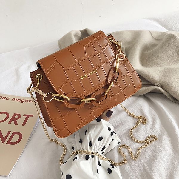 

new style stone texture messenger bag chain fashion net red small square bag