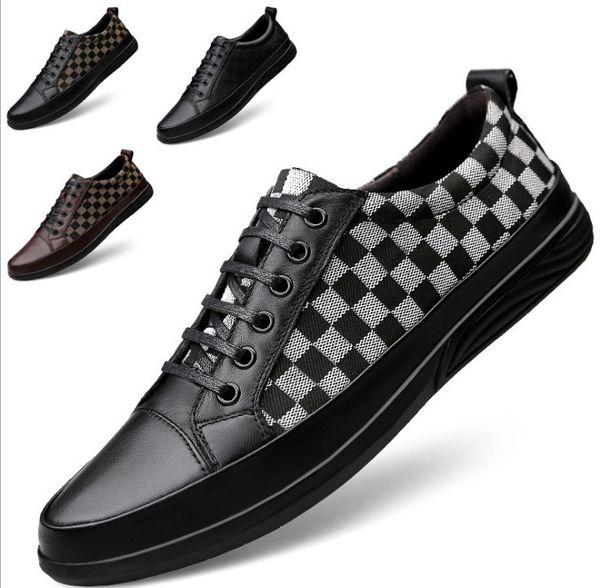 

2019 new arrival fashion men casual shoes luxury designer sneakers shoes genuine leather embroidered 37-47, Black