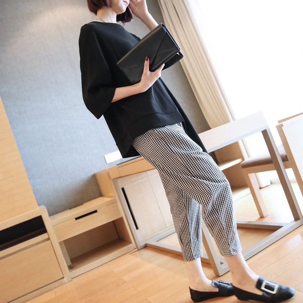 

irregular solid color women's half sleeve design sense niche split cotton t-shirt midi loose cotton t-shirt, White