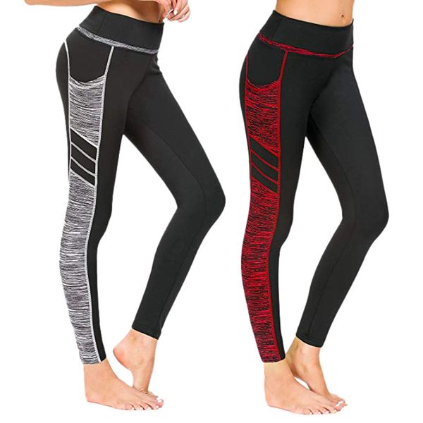 

casual women's high waist leggings skinny tummy control slimming booty leggings lift leginsy damskie, Black