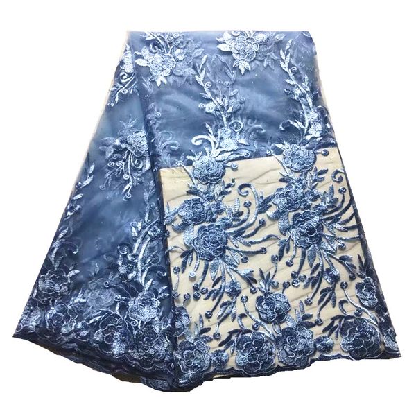 

new lace fabrics nigerian lace fabrics with latest high quality african tulle fabric 2019 for wedding, Black;white