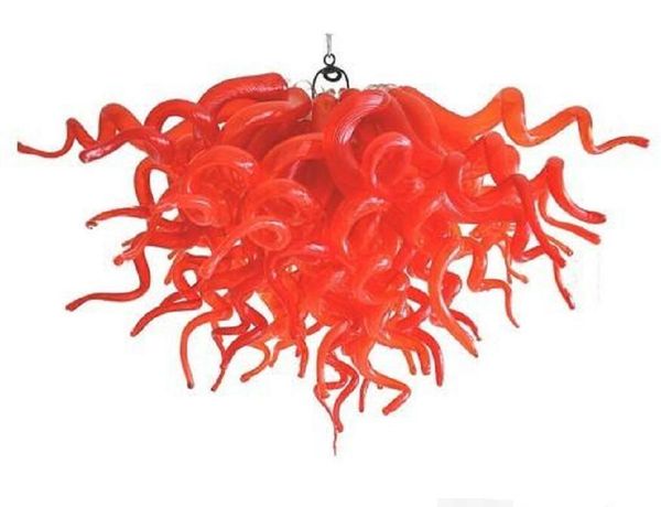 Lampade eleganti Lampade a sospensione rosse Lampadario a LED piccolo Lampadari in vetro di Murano soffiato a bocca al 100% borosilicato