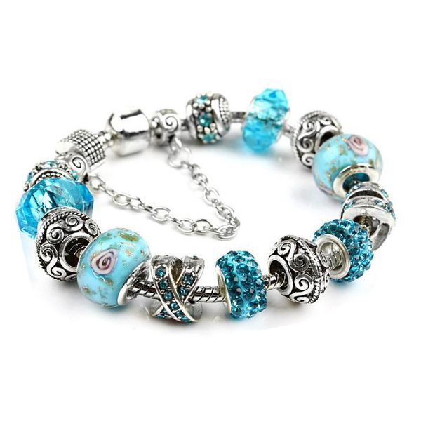 

18+3cm new fashion european charms bracelets for women 925 silver snake chain bangles diy jewelry children's day as a christmas gift, Golden;silver