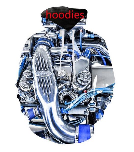 

2020 new fashion sweatshirt men / women hoodies car engine funny print 3d sweatshirts mh0376, Black
