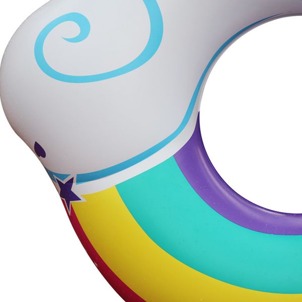 

new inflatable swim rings with cup holder rainbow cloud swimming ring pool float water circle life buoy piscina hot