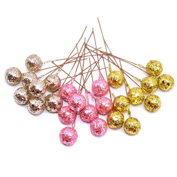 

50pcs diy цветы блеск рождественские цветы искусственные ягоды искусственный тычинки свадебные украшения партии christams